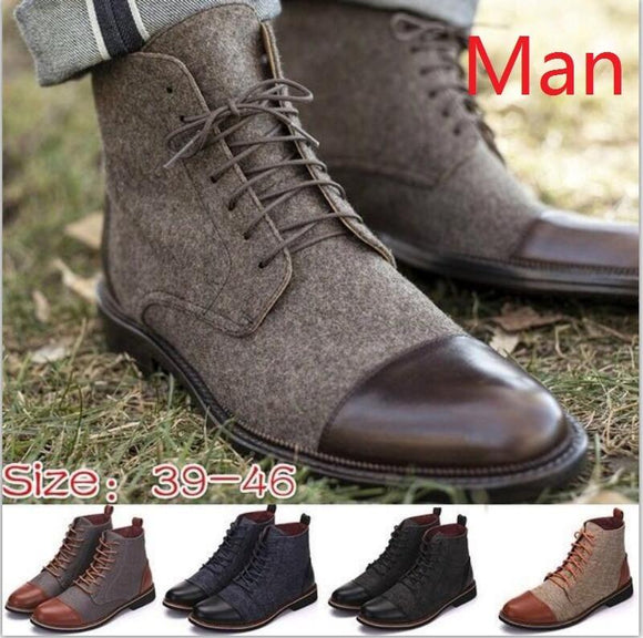 Casual Lace-up Gladiator Patchwork Men Boots