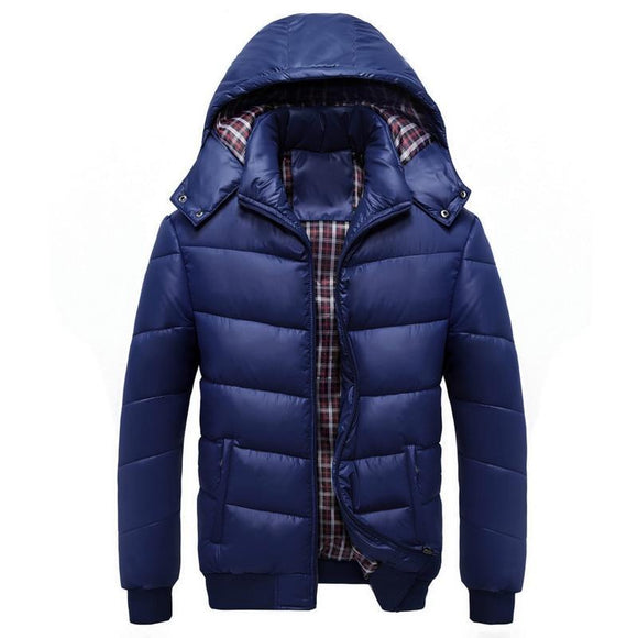 Breathable Windproof Plaid Thick Warm Men Coats