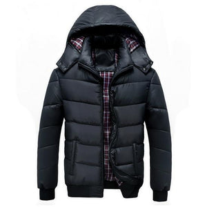 Breathable Windproof Plaid Thick Warm Men Coats