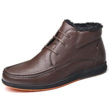 Genuine Leather Men Autumn Winter Lace-Up Ankle  Boots