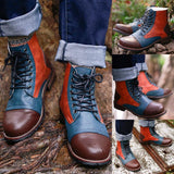 Fashion British PU Leather Lace Up Men Ankle Boots