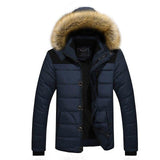 Men's High Quality Thick Winter Warm Jackets Color Block Patchwork Coats