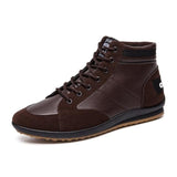 Fashion PU Leather Lace-up Warm Comfortable Men Ankle Boots