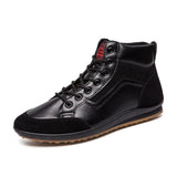 Fashion PU Leather Lace-up Warm Comfortable Men Ankle Boots