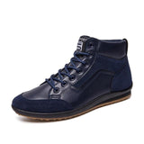 Fashion PU Leather Lace-up Warm Comfortable Men Ankle Boots