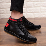 Fashion PU Leather Lace-up Warm Comfortable Men Ankle Boots