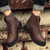 Fashion Lace-up Leather Men Boots