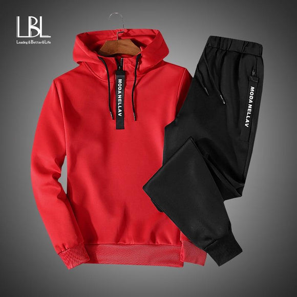 Fashion Autumn Spring Hoodies+Pants Men's Sets Tracksuits