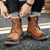 Vintage Winter Casual Lace-up Leather Men Snow Boots