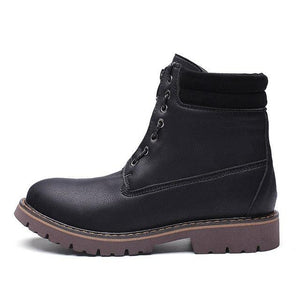 Vintage Winter Casual Lace-up Leather Men Snow Boots