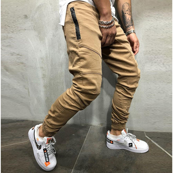 Fashion Splicing Multi Pocket Joggers Pants Sweatpants