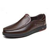 Classic Breathable Genuine Leather Business Men Flats Casual Shoes