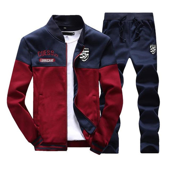 Fashion Casual Spring Autumn Men's Jackets+Pants Sets Tracksuits