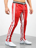 Vintage Printing Side Stripe Pockets Men Sweatpants