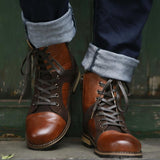 Fashion Autumn Winter Lace-up Roman Style Men Ankle Boots