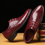 Big Size Crocodile Pattern Business Wedding Men's Dress Shoes