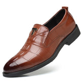 Big Size Crocodile Pattern Genuine Leather Men's Dress Shoes