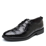 Big Size Crocodile Pattern Genuine Leather Men's Dress Shoes