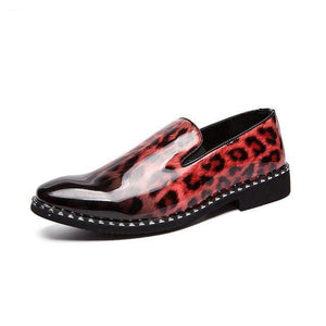 Fashion Slip-On Animal Print Casual Leather Men's Shoes