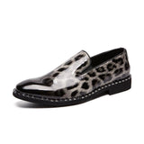 Fashion Slip-On Animal Print Casual Leather Men's Shoes