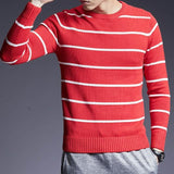 Men's New Fashion Pullovers Warm Jumpers Knitwear Striped Autumn Casual Sweaters