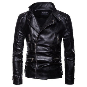 Fashion Lapel Men's Leather Jackets