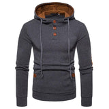 Fashion Buttons Design Casual Men's Hoodies