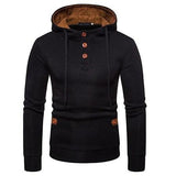 Fashion Buttons Design Casual Men's Hoodies