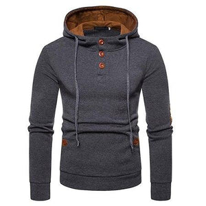 Fashion Buttons Design Casual Men's Hoodies