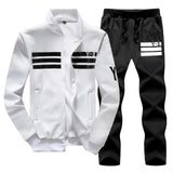 Fashion Plus Size Sporting Men‘s Tracksuits Sets Jacket+Pants