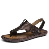 Fashion Genuine Leather Outdoor Beach Men's Sandals Flip-flops