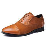 Fashion Retro Style Leather Patchwork Pointed-toe Men's Dress Shoes