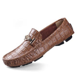 Plus Size Genuine Leather Men's Driving Shoes Loafers