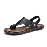 Summer Genuine Leather Comfortable Outdoor Beach Men's Sandals Slippers