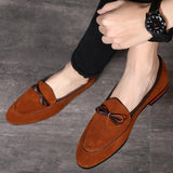 Italian Style Scrub Leather Slip-On Men's Casual Shoes