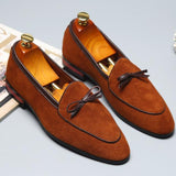 Italian Style Scrub Leather Slip-On Men's Casual Shoes