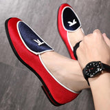 Fashion Silk Velvet Leather Breathable Slip-on Men's Shoes