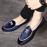 Fashion Silk Velvet Leather Breathable Slip-on Men's Shoes