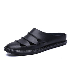 British Style Genuine Leather Beach Summer Men's Casual Sandals