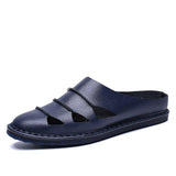 British Style Genuine Leather Beach Summer Men's Casual Sandals