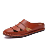 British Style Genuine Leather Beach Summer Men's Casual Sandals