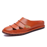 British Style Genuine Leather Beach Summer Men's Casual Sandals