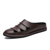 British Style Genuine Leather Beach Summer Men's Casual Sandals