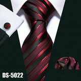 Men's Wedding Gift  Tie Red Gold Striped Fashion Designer Groom Tie