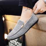 Fashion Gingham Canvas Peas Soft Comfortable Men's Shoes
