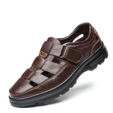 Breathable Split Leather Outdoor Beach Men's Sandals