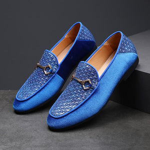 Fashion Woven Suede Leather Wedding Men's Dress Shoes