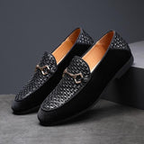 Fashion Woven Suede Leather Wedding Men's Dress Shoes