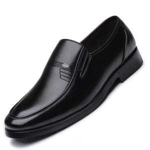 Black Soft Bottom Leather Non-slip Men's Casual Shoes