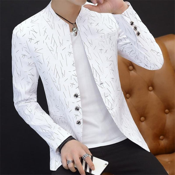 Men's Spring Autumn High Quality Fashions Suit  Casual Collar Trend Suits